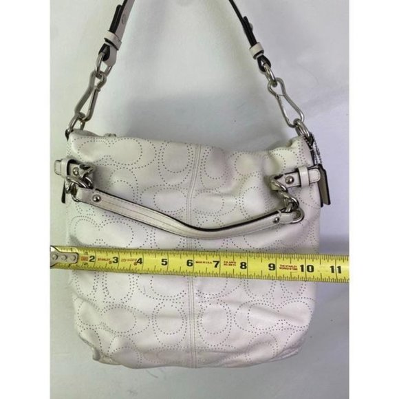 Coach Large White Leather Hobo Bag - Picture 2 of 9
